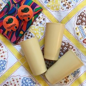 Vintage Harvest Gold Tupperware Plastic Cups
